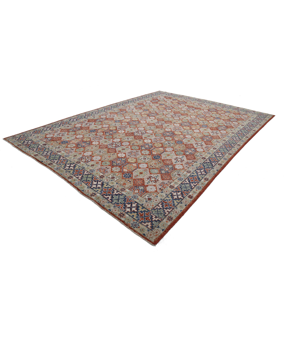 Oushak 10'2'' X 14'0'' Hand-Knotted Wool Rug 10'2'' x 14'0'' (305 X 420) / Rust / Blue