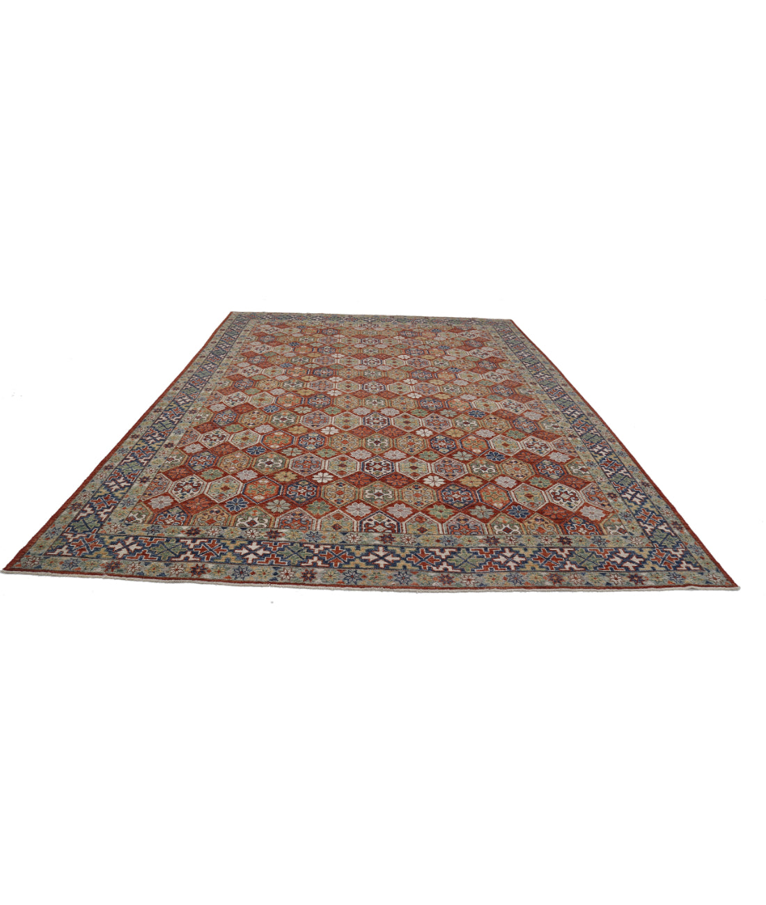 Oushak 10'2'' X 14'0'' Hand-Knotted Wool Rug 10'2'' x 14'0'' (305 X 420) / Rust / Blue