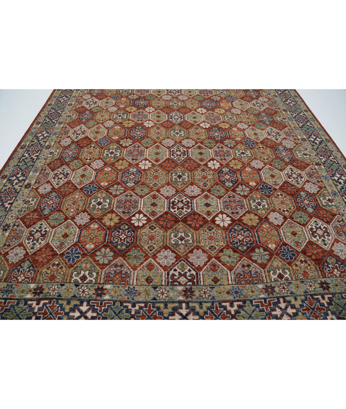 Oushak 10'2'' X 14'0'' Hand-Knotted Wool Rug 10'2'' x 14'0'' (305 X 420) / Rust / Blue