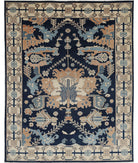 Oushak 9'2'' X 11'6'' Hand-Knotted Wool Rug 9'2'' x 11'6'' (275 X 345) / Blue / Ivory