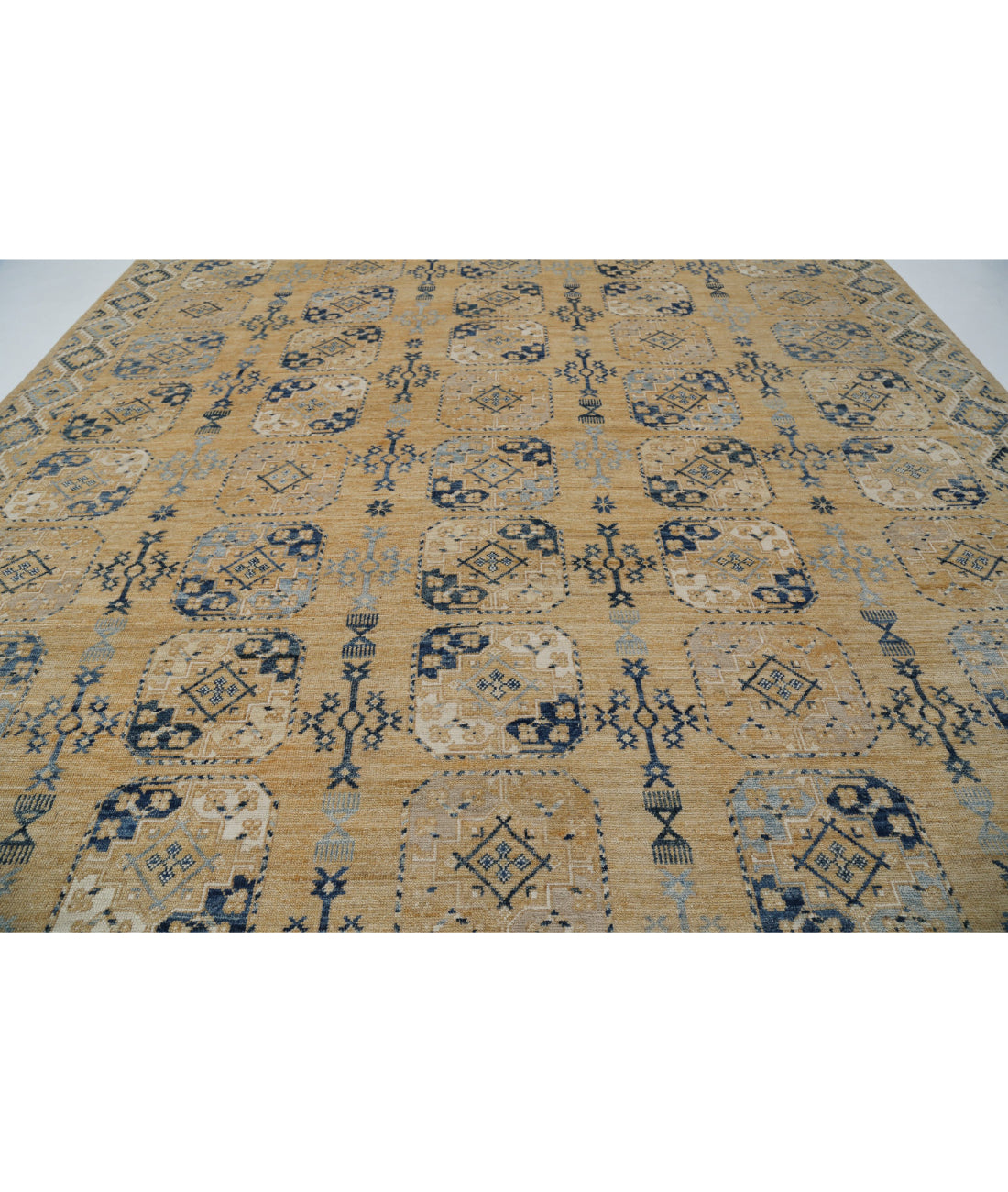 Oushak 12'10'' X 17'2'' Hand-Knotted Wool Rug 12'10'' x 17'2'' (385 X 515) / Gold / Blue