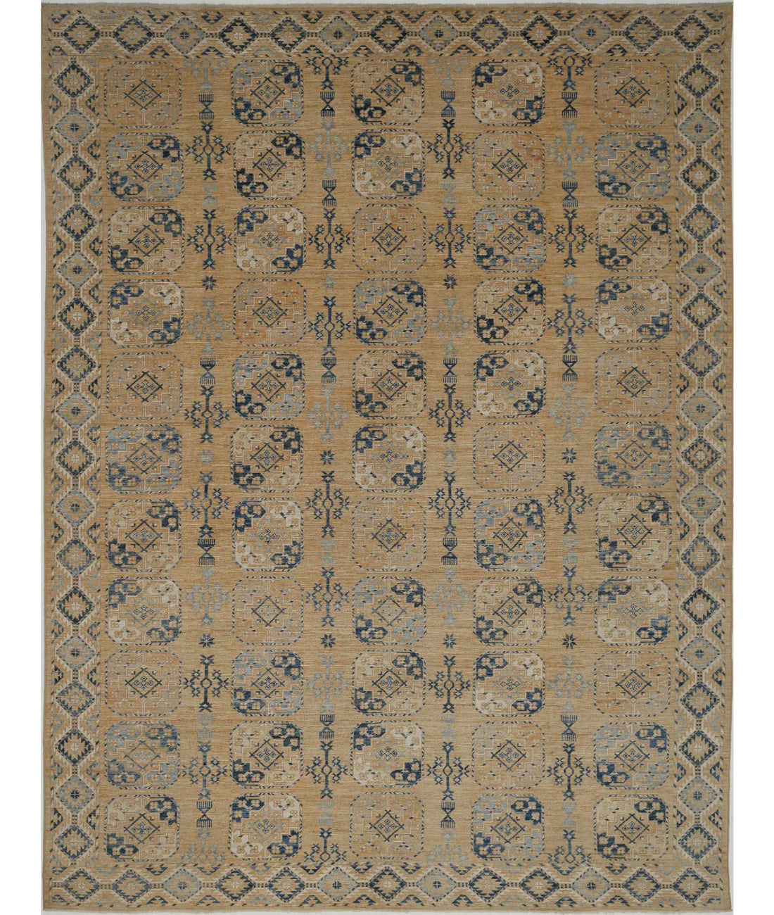 Oushak 12'10'' X 17'2'' Hand-Knotted Wool Rug 12'10'' x 17'2'' (385 X 515) / Gold / Blue