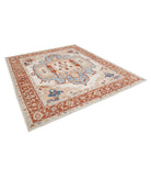 Oushak 8'3'' X 9'6'' Hand-Knotted Wool Rug 8'3'' x 9'6'' (248 X 285) / Ivory / Rust