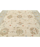 Oushak 10'10'' X 14'2'' Hand-Knotted Wool Rug 10'10'' x 14'2'' (325 X 425) / Beige / Blue