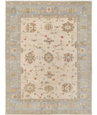 Oushak 10'10'' X 14'2'' Hand-Knotted Wool Rug 10'10'' x 14'2'' (325 X 425) / Beige / Blue