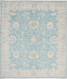 Oushak 7'11'' X 9'5'' Hand-Knotted Wool Rug 7'11'' x 9'5'' (238 X 283) / Green / Ivory