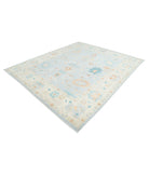 Oushak 8'4'' X 9'8'' Hand-Knotted Wool Rug 8'4'' x 9'8'' (250 X 290) / Blue / Ivory