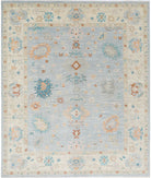 Oushak 8'4'' X 9'8'' Hand-Knotted Wool Rug 8'4'' x 9'8'' (250 X 290) / Blue / Ivory