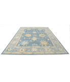 Oushak 8'11'' X 11'9'' Hand-Knotted Wool Rug 8'11'' x 11'9'' (268 X 353) / Blue / Grey