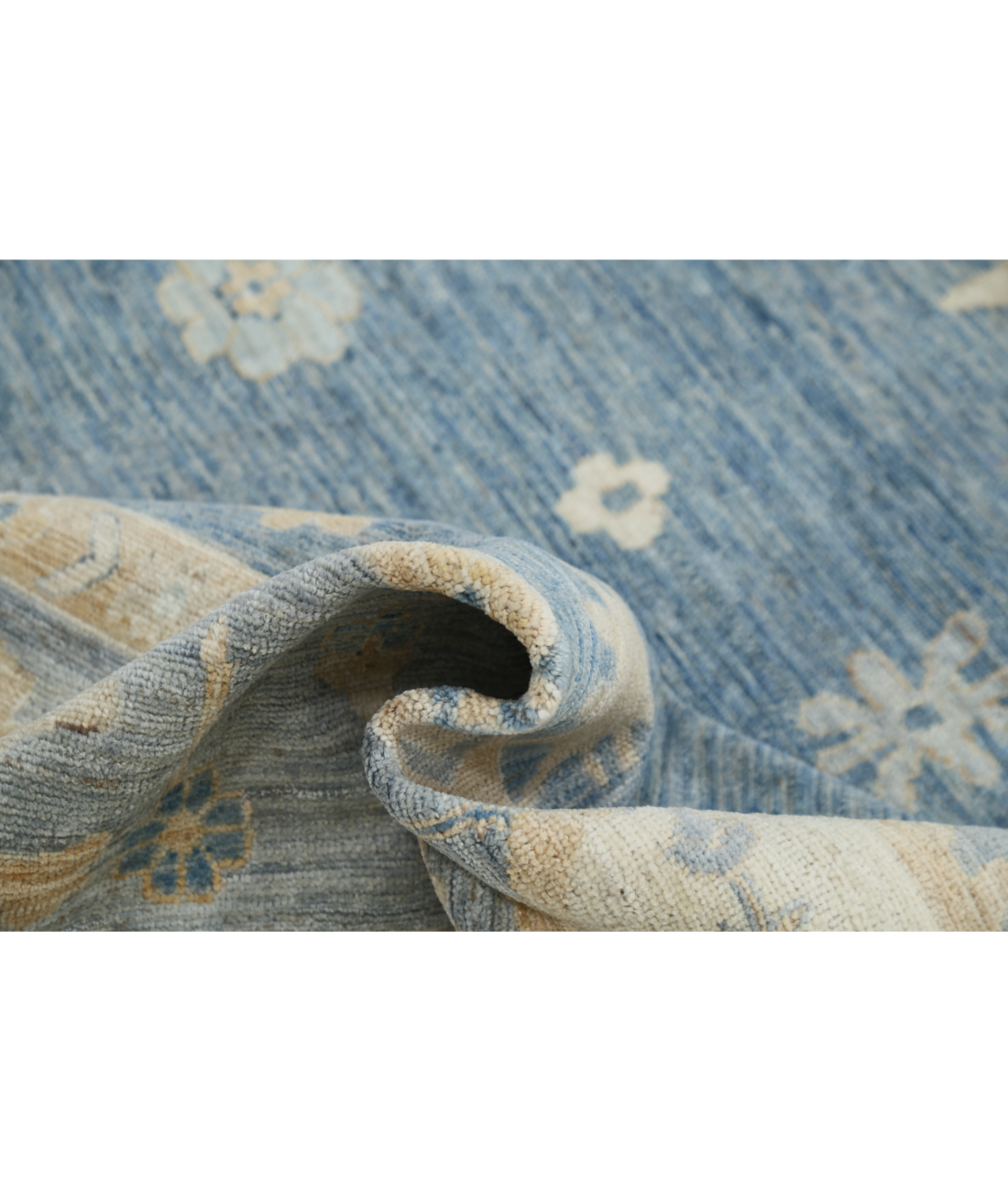 Oushak 8'11'' X 11'9'' Hand-Knotted Wool Rug 8'11'' x 11'9'' (268 X 353) / Blue / Grey