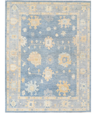 Oushak 8'11'' X 11'9'' Hand-Knotted Wool Rug 8'11'' x 11'9'' (268 X 353) / Blue / Grey