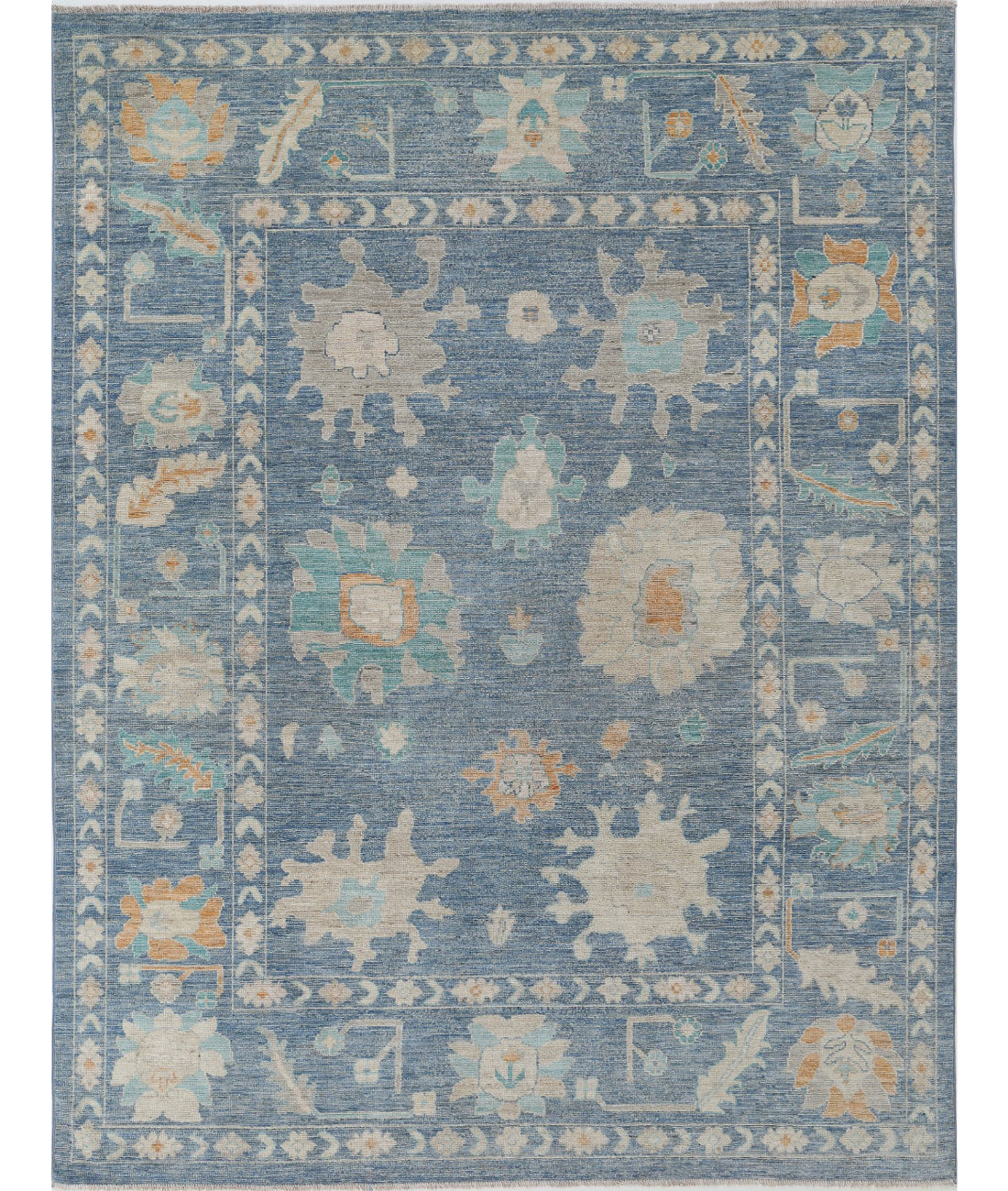 Oushak 8'0'' X 10'4'' Hand-Knotted Wool Rug 8'0'' x 10'4'' (240 X 310) / Grey / Ivory