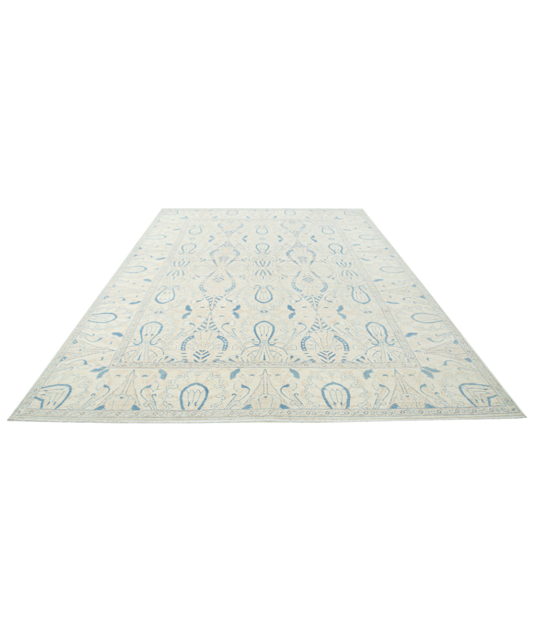 Oushak 8'8'' X 12'0'' Hand-Knotted Wool Rug 8'8'' x 12'0'' (260 X 360) / Ivory / Ivory