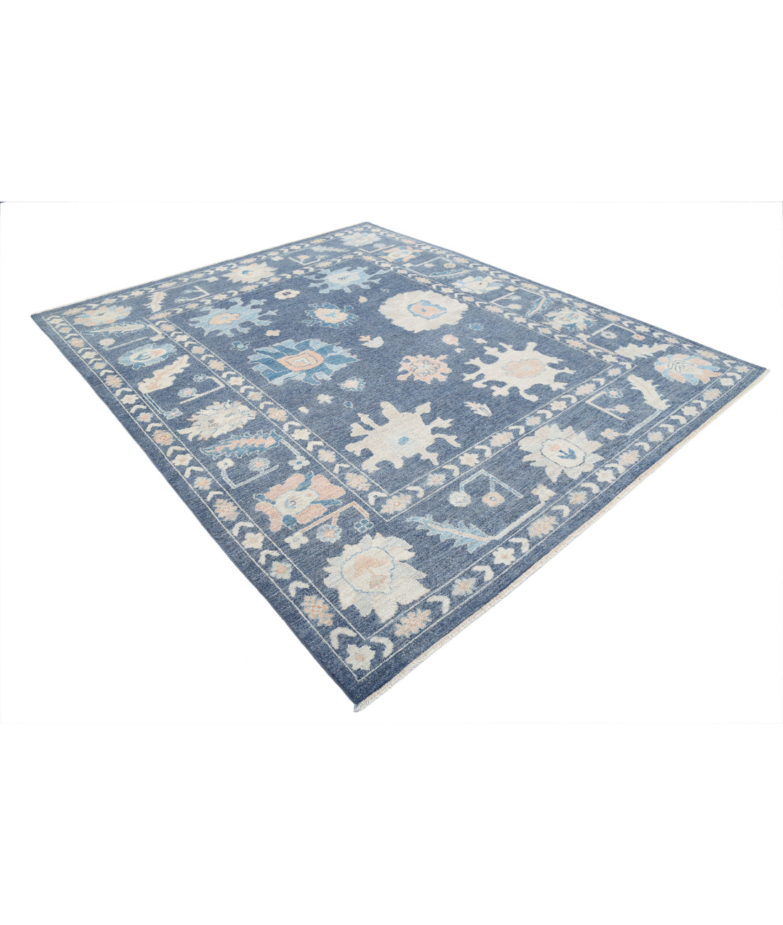 Oushak 8'1'' X 9'9'' Hand-Knotted Wool Rug 8'1'' x 9'9'' (243 X 293) / Grey / Ivory