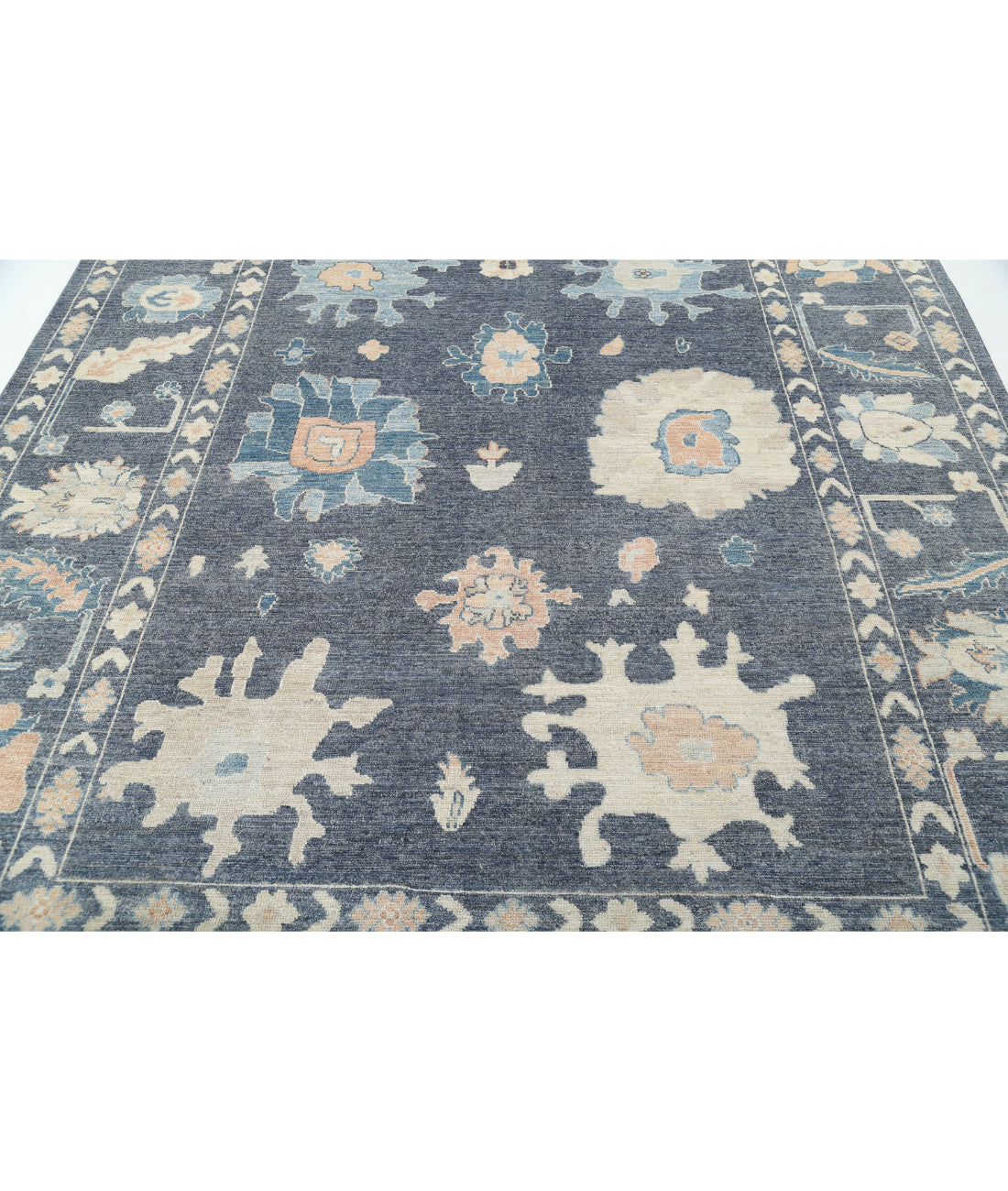 Oushak 8'1'' X 9'9'' Hand-Knotted Wool Rug 8'1'' x 9'9'' (243 X 293) / Grey / Ivory