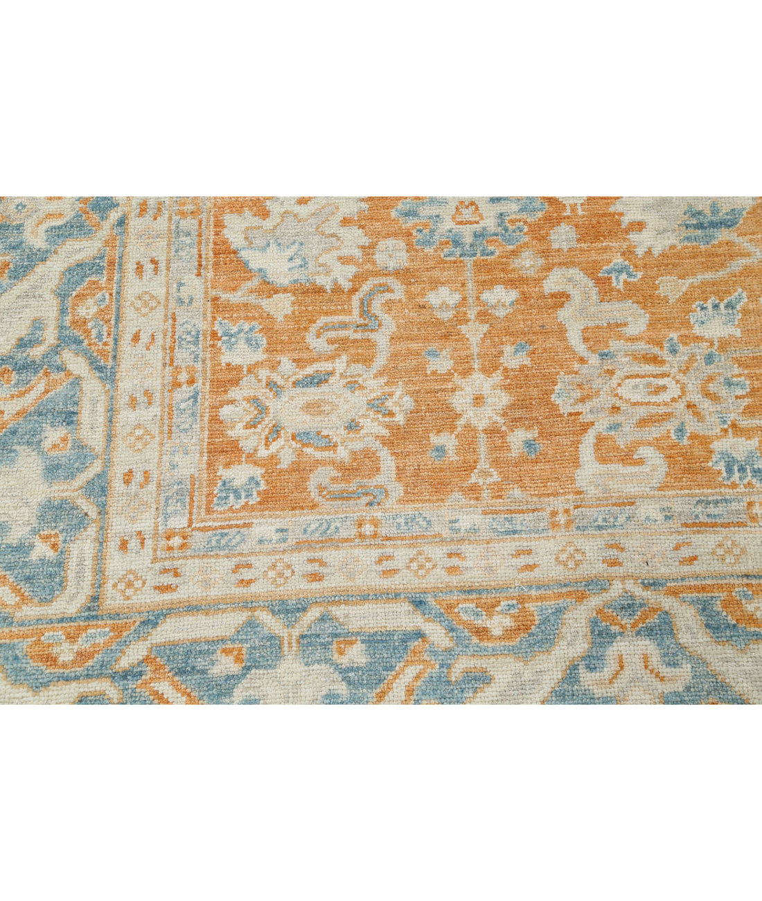 Oushak 8'3'' X 10'1'' Hand-Knotted Wool Rug 8'3'' x 10'1'' (248 X 303) / Orange / Blue