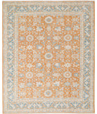 Oushak 8'3'' X 10'1'' Hand-Knotted Wool Rug 8'3'' x 10'1'' (248 X 303) / Orange / Blue