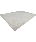 Oushak 12'9'' X 17'7'' Hand-Knotted Wool Rug 12'9'' x 17'7'' (383 X 528) / Grey / Ivory