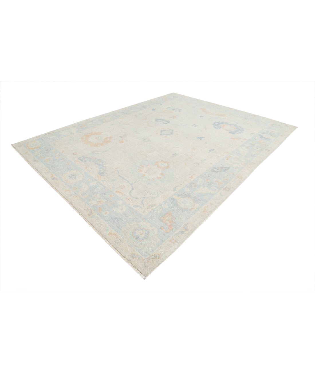 Oushak 9'3'' X 11'11'' Hand-Knotted Wool Rug 9'3'' x 11'11'' (278 X 358) / Grey / Blue