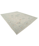 Oushak 11'8'' X 14'10'' Hand-Knotted Wool Rug 11'8'' x 14'10'' (350 X 445) / Beige / Blue