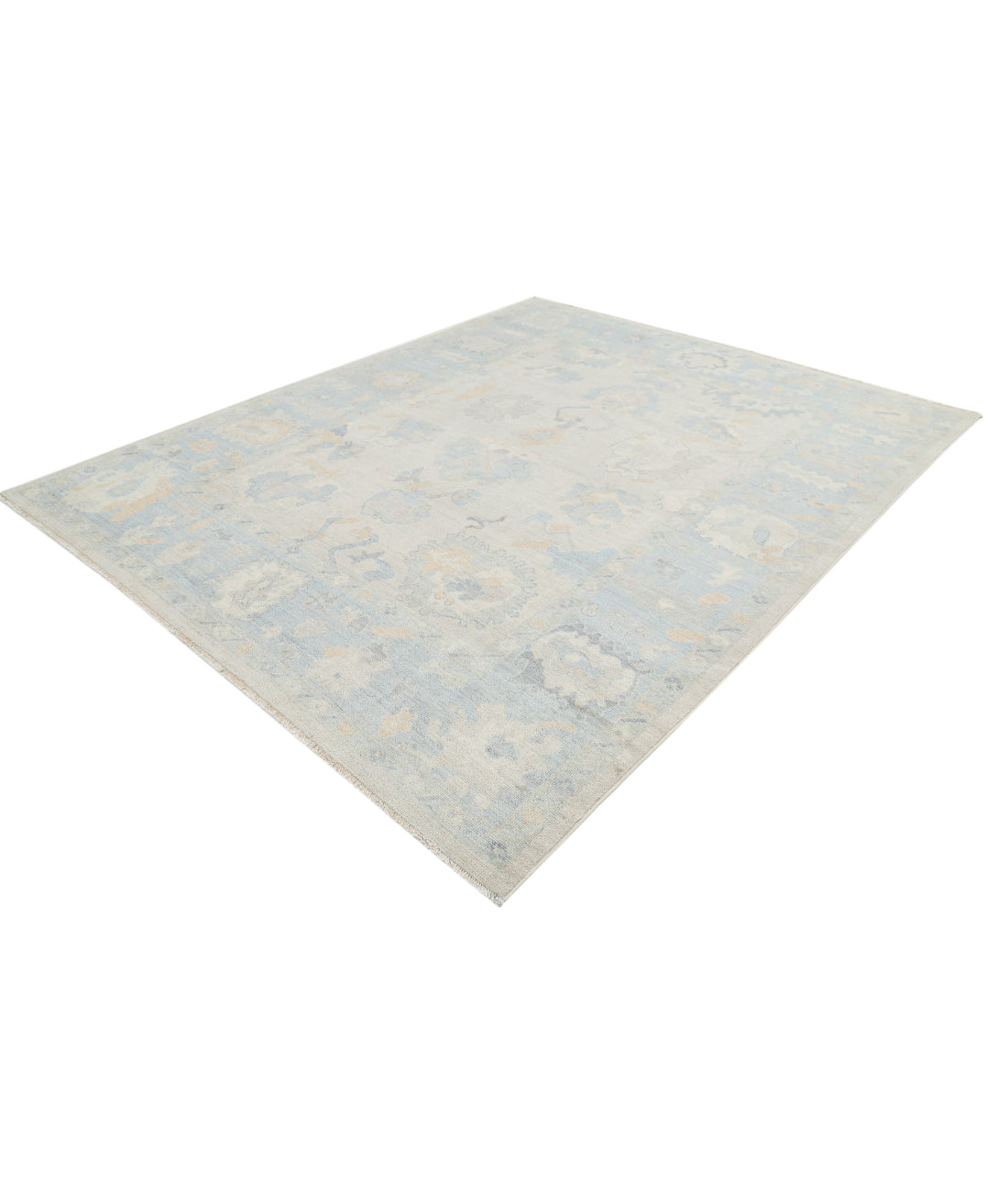 Oushak 8'2'' X 10'0'' Hand-Knotted Wool Rug 8'2'' x 10'0'' (245 X 300) / Grey / Blue