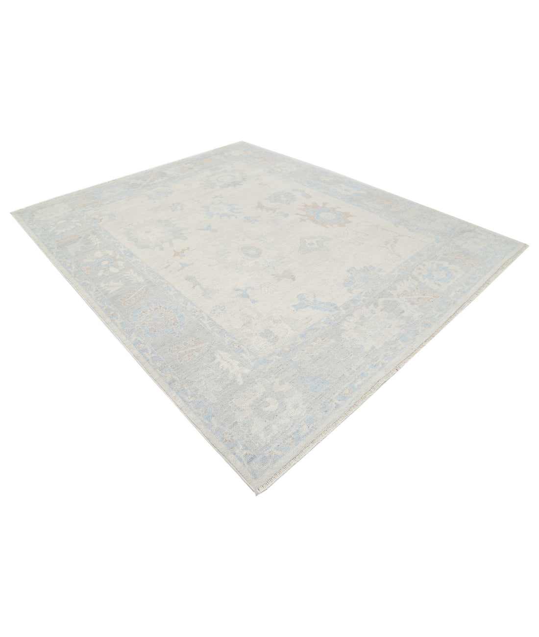 Oushak 8'2'' X 9'11'' Hand-Knotted Wool Rug 8'2'' x 9'11'' (245 X 298) / Ivory / Grey