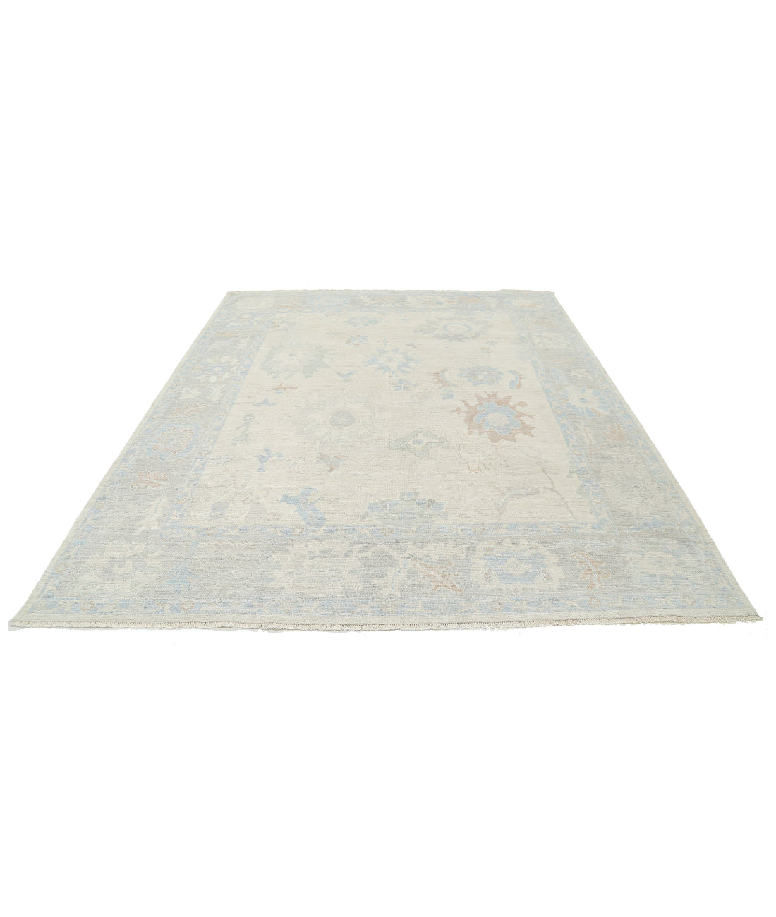 Oushak 8'2'' X 9'11'' Hand-Knotted Wool Rug 8'2'' x 9'11'' (245 X 298) / Ivory / Grey