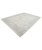 Oushak 10'0'' X 13'5'' Hand-Knotted Wool Rug 10'0'' x 13'5'' (300 X 403) / Ivory / Blue