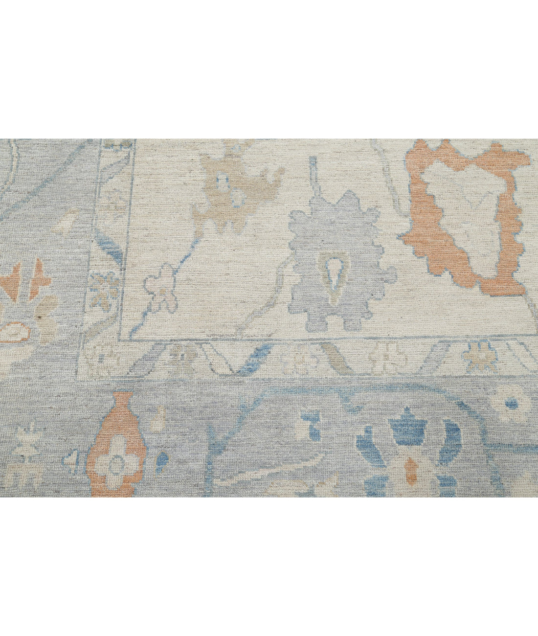 Oushak 10'0'' X 13'5'' Hand-Knotted Wool Rug 10'0'' x 13'5'' (300 X 403) / Ivory / Blue