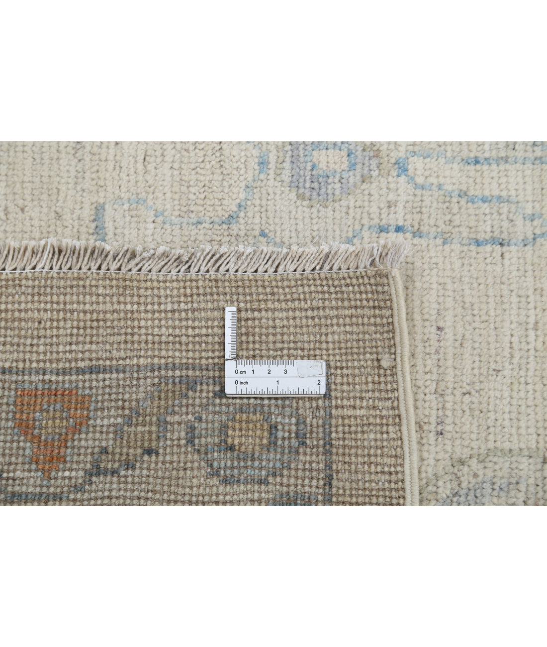 Oushak 10'0'' X 13'5'' Hand-Knotted Wool Rug 10'0'' x 13'5'' (300 X 403) / Ivory / Blue