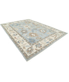 Oushak 9'10'' X 13'6'' Hand-Knotted Wool Rug 9'10'' x 13'6'' (295 X 405) / Blue / Ivory