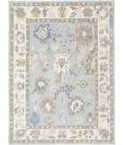 Oushak 9'10'' X 13'6'' Hand-Knotted Wool Rug 9'10'' x 13'6'' (295 X 405) / Blue / Ivory