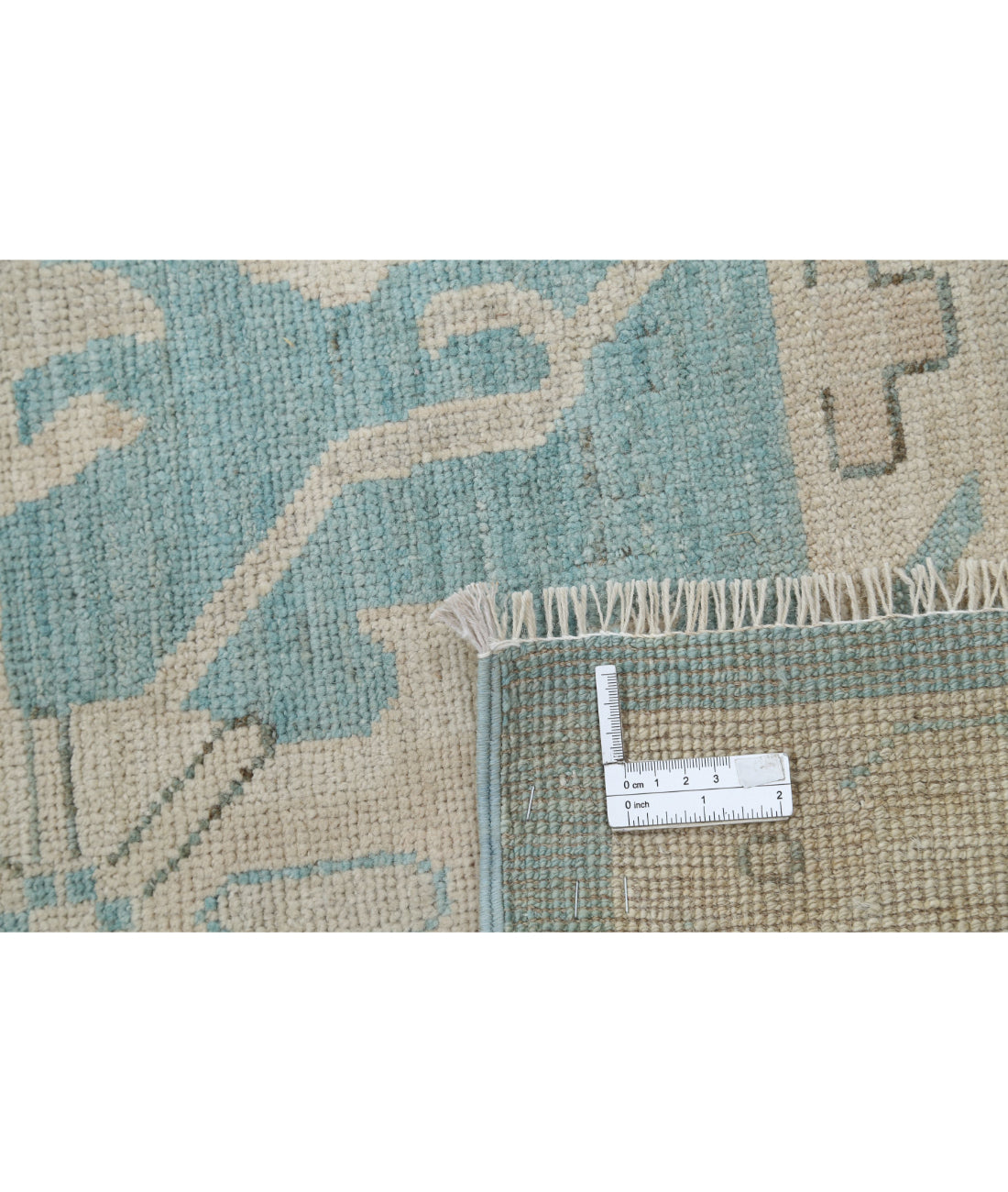 Oushak 9'11'' X 13'5'' Hand-Knotted Wool Rug 9'11'' x 13'5'' (298 X 403) / Green / Taupe