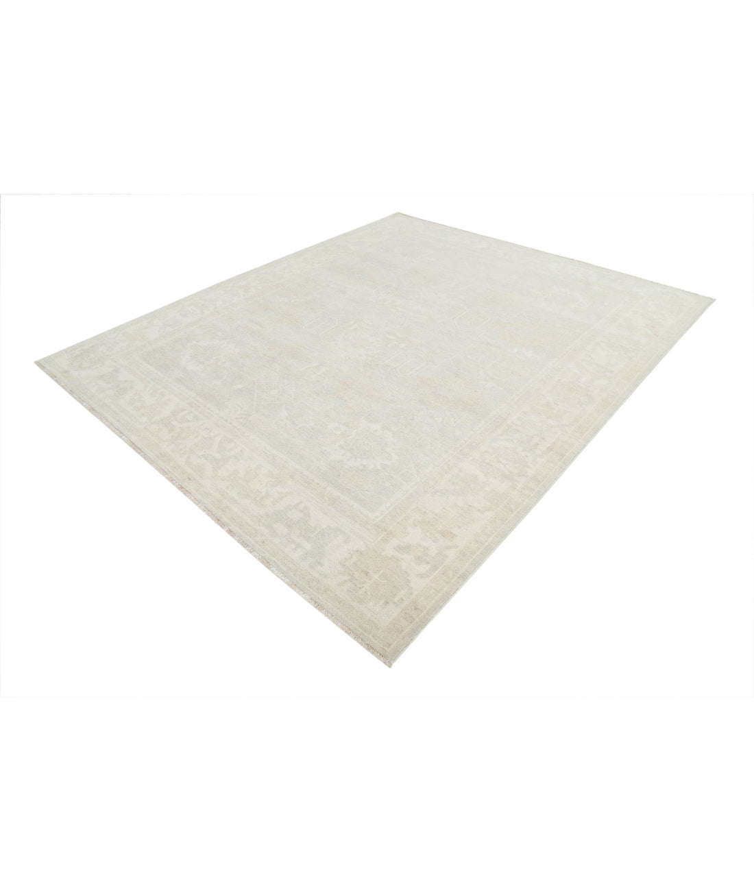 Oushak 8'1'' X 9'6'' Hand-Knotted Wool Rug 8'1'' x 9'6'' (243 X 285) / Grey / Ivory