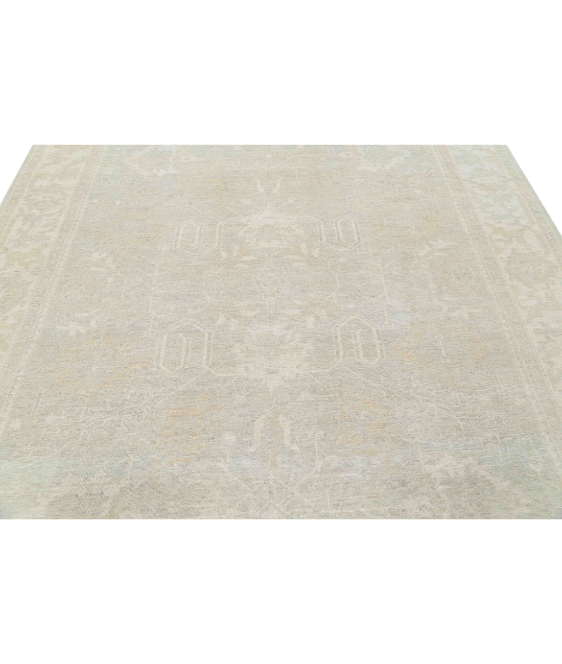 Oushak 8'1'' X 9'6'' Hand-Knotted Wool Rug 8'1'' x 9'6'' (243 X 285) / Grey / Ivory