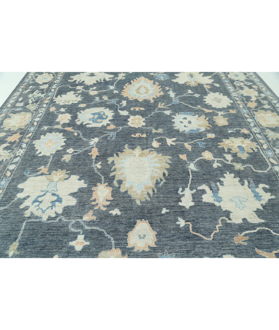 Oushak 10'4'' X 13'11'' Hand-Knotted Wool Rug 10'4'' x 13'11'' (310 X 418) / Grey / Grey