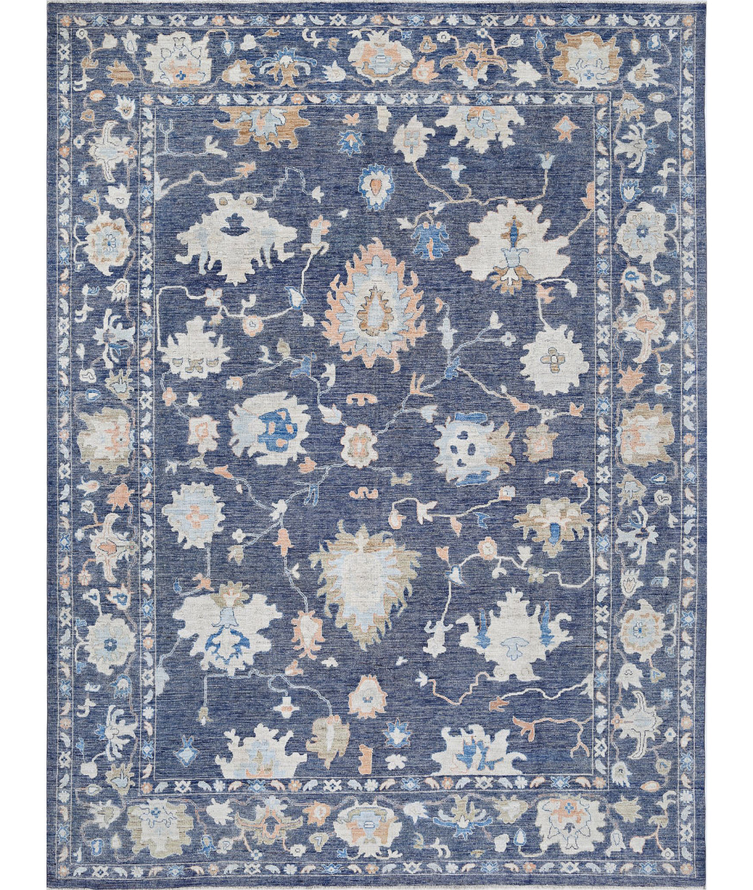 Oushak 10'4'' X 13'11'' Hand-Knotted Wool Rug 10'4'' x 13'11'' (310 X 418) / Grey / Grey