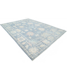Oushak 10'1'' X 13'10'' Hand-Knotted Wool Rug 10'1'' x 13'10'' (303 X 415) / Blue / Blue