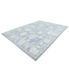 Oushak 10'1'' X 13'10'' Hand-Knotted Wool Rug 10'1'' x 13'10'' (303 X 415) / Blue / Blue