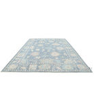 Oushak 10'1'' X 13'10'' Hand-Knotted Wool Rug 10'1'' x 13'10'' (303 X 415) / Blue / Blue