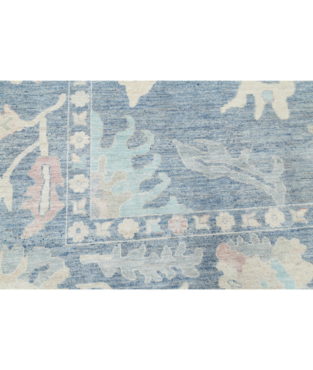 Oushak 10'1'' X 13'10'' Hand-Knotted Wool Rug 10'1'' x 13'10'' (303 X 415) / Blue / Blue