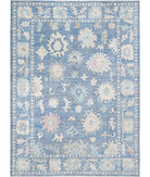 Oushak 10'1'' X 13'10'' Hand-Knotted Wool Rug 10'1'' x 13'10'' (303 X 415) / Blue / Blue