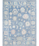 Oushak 10'1'' X 13'10'' Hand-Knotted Wool Rug 10'1'' x 13'10'' (303 X 415) / Blue / Blue