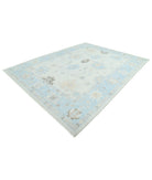 Oushak 9'4'' X 12'2'' Hand-Knotted Wool Rug 9'4'' x 12'2'' (280 X 365) / Ivory / Blue