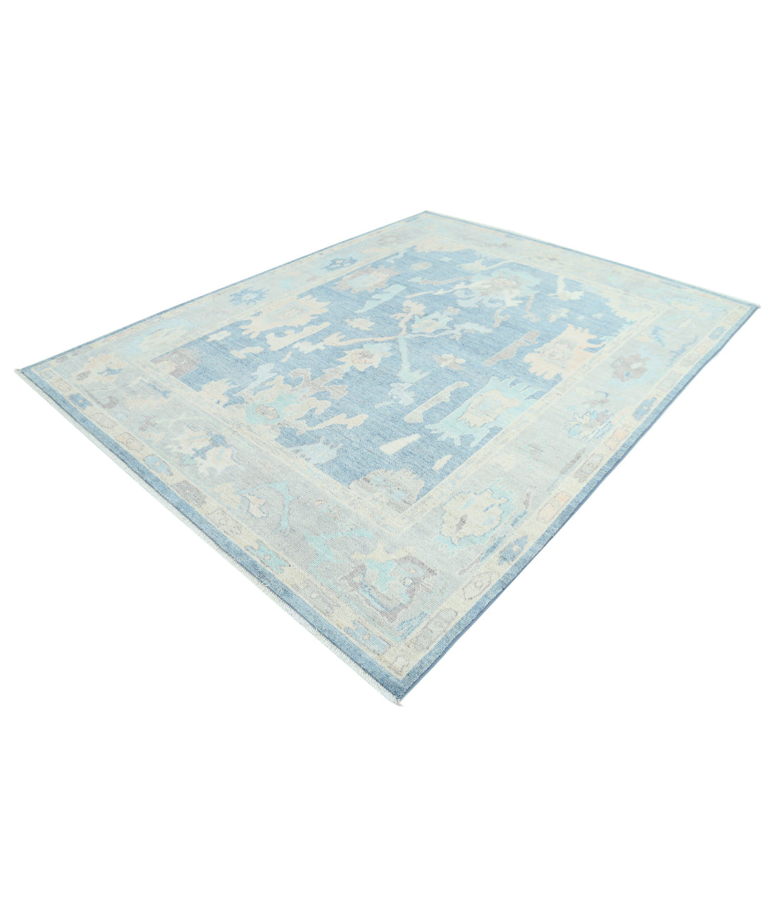 Oushak 7'11'' X 10'0'' Hand-Knotted Wool Rug 7'11'' x 10'0'' (238 X 300) / Blue / Green