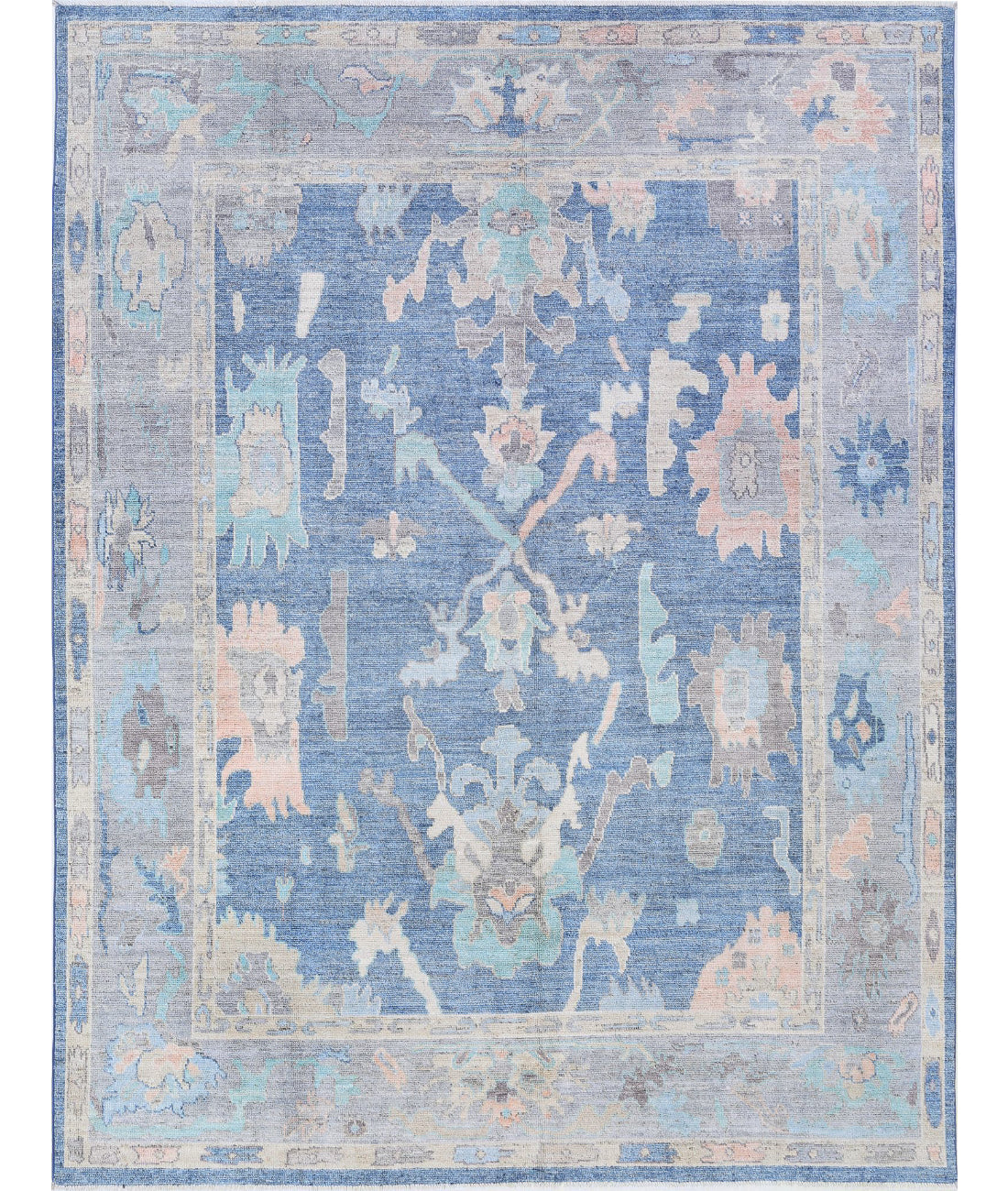 Oushak 7'11'' X 10'0'' Hand-Knotted Wool Rug 7'11'' x 10'0'' (238 X 300) / Blue / Green