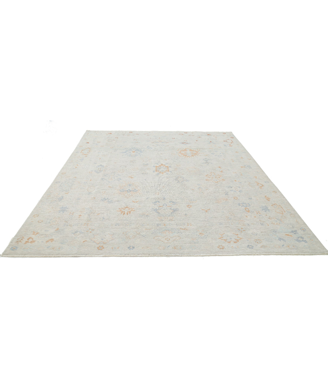 Oushak 8'1'' X 10'2'' Hand-Knotted Wool Rug 8'1'' x 10'2'' (243 X 305) / Silver / Silver