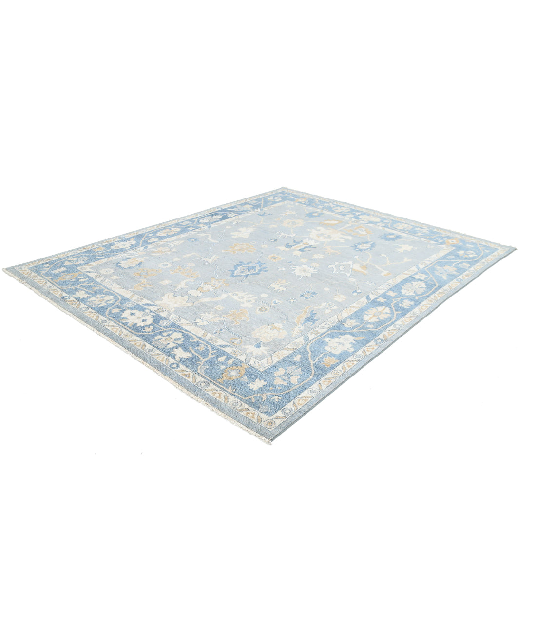 Oushak 8'0'' X 9'10'' Hand-Knotted Wool Rug 8'0'' x 9'10'' (240 X 295) / Grey / Blue