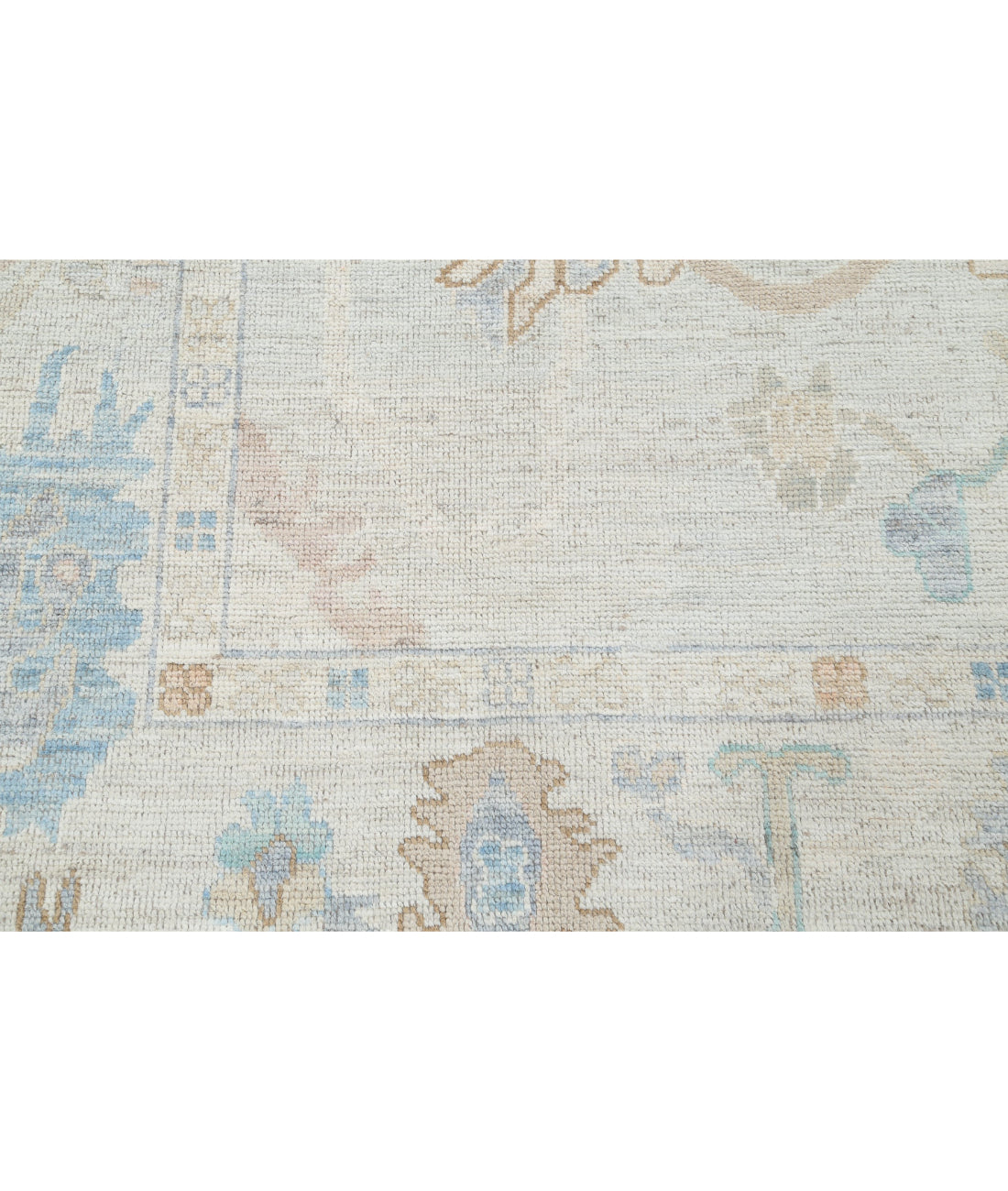 Oushak 7'8'' X 10'0'' Hand-Knotted Wool Rug 7'8'' x 10'0'' (230 X 300) / Silver / Ivory