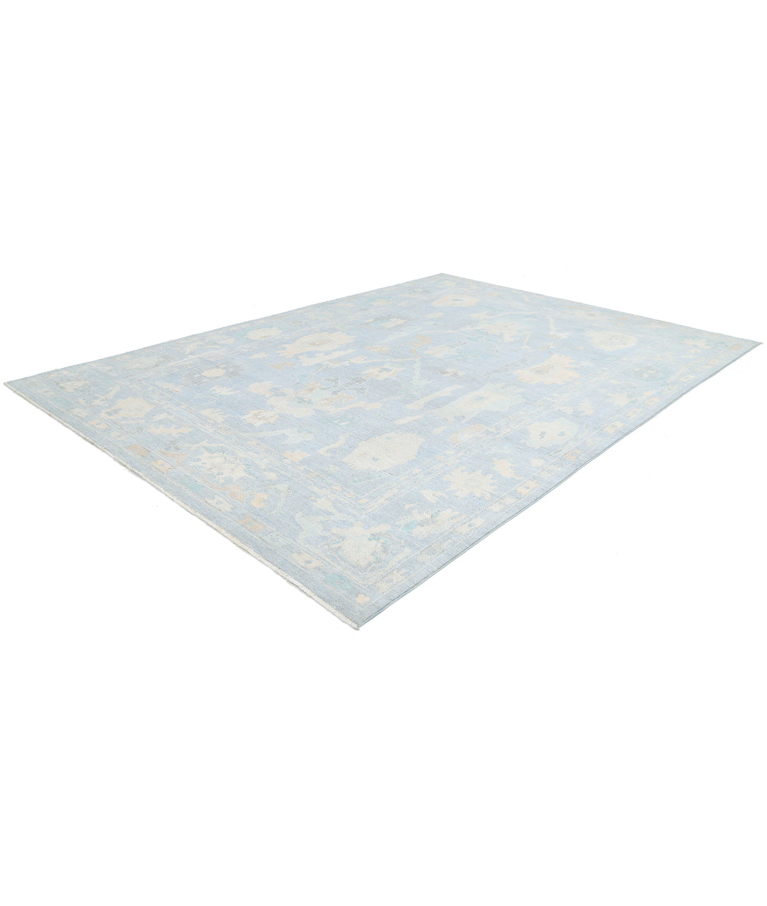 Oushak 11'11'' X 13'10'' Hand-Knotted Wool Rug 11'11'' x 13'10'' (358 X 415) / Blue / Green